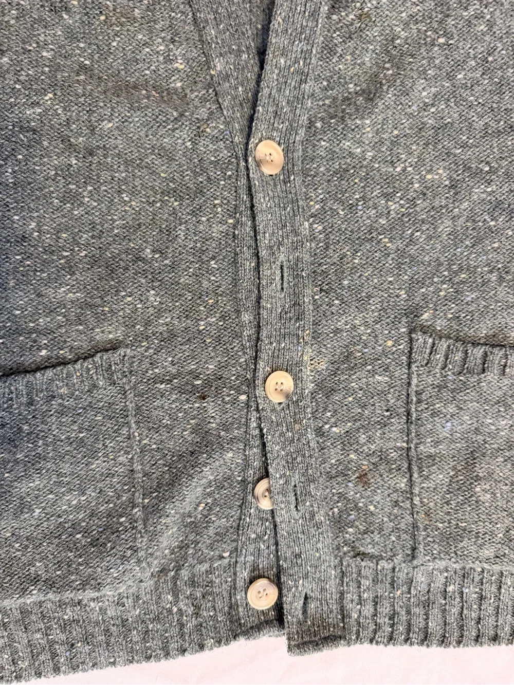 Vintage Carlyle Kilmore Men's Speckled Green Button-Front Cardigan Sweater